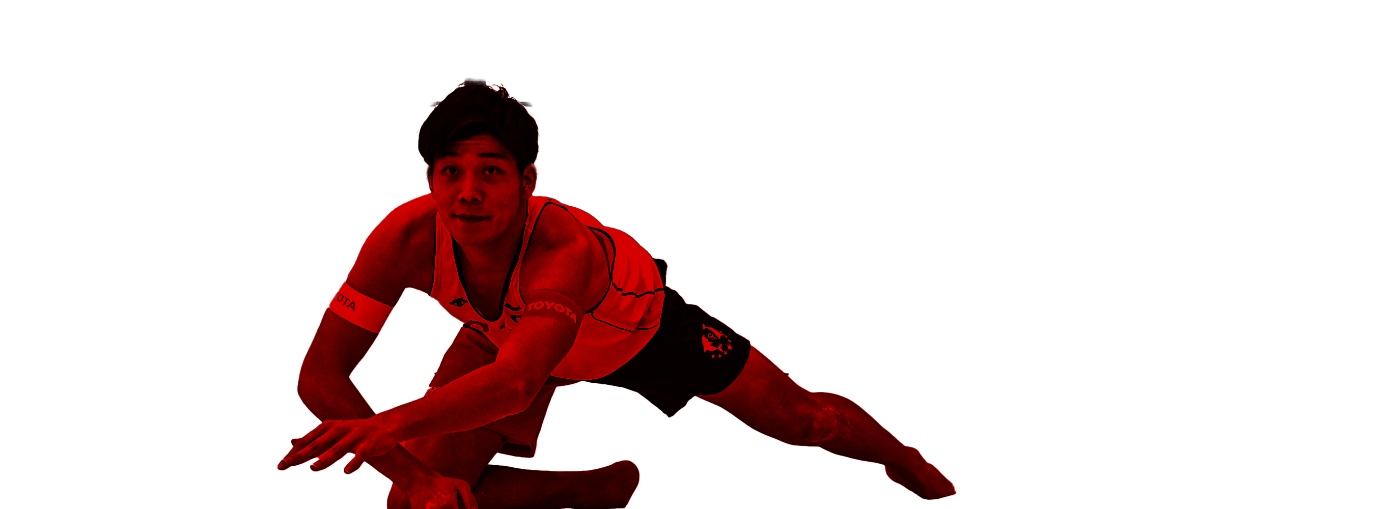 安達龍一選手のモノクロシルエット