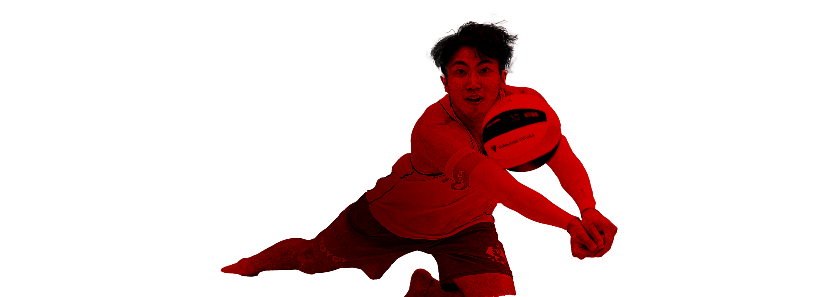 水町泰杜選手のモノクロシルエット