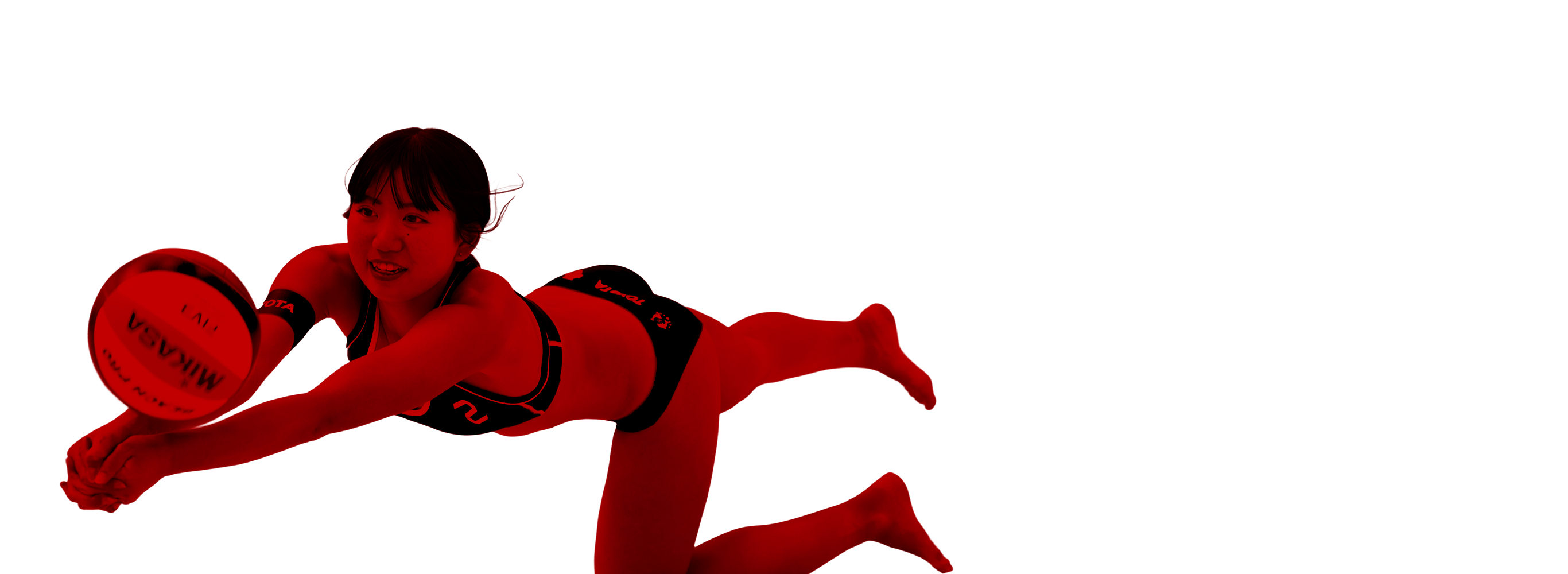 森愛唯選手のモノクロシルエット